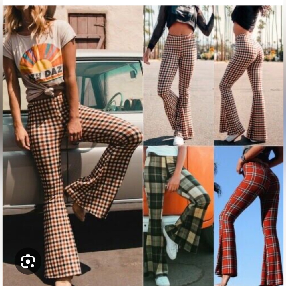 Vintage 70s Pykettes Disco Style Rock&Roll High rise checkered Pants - Picture 10 of 10